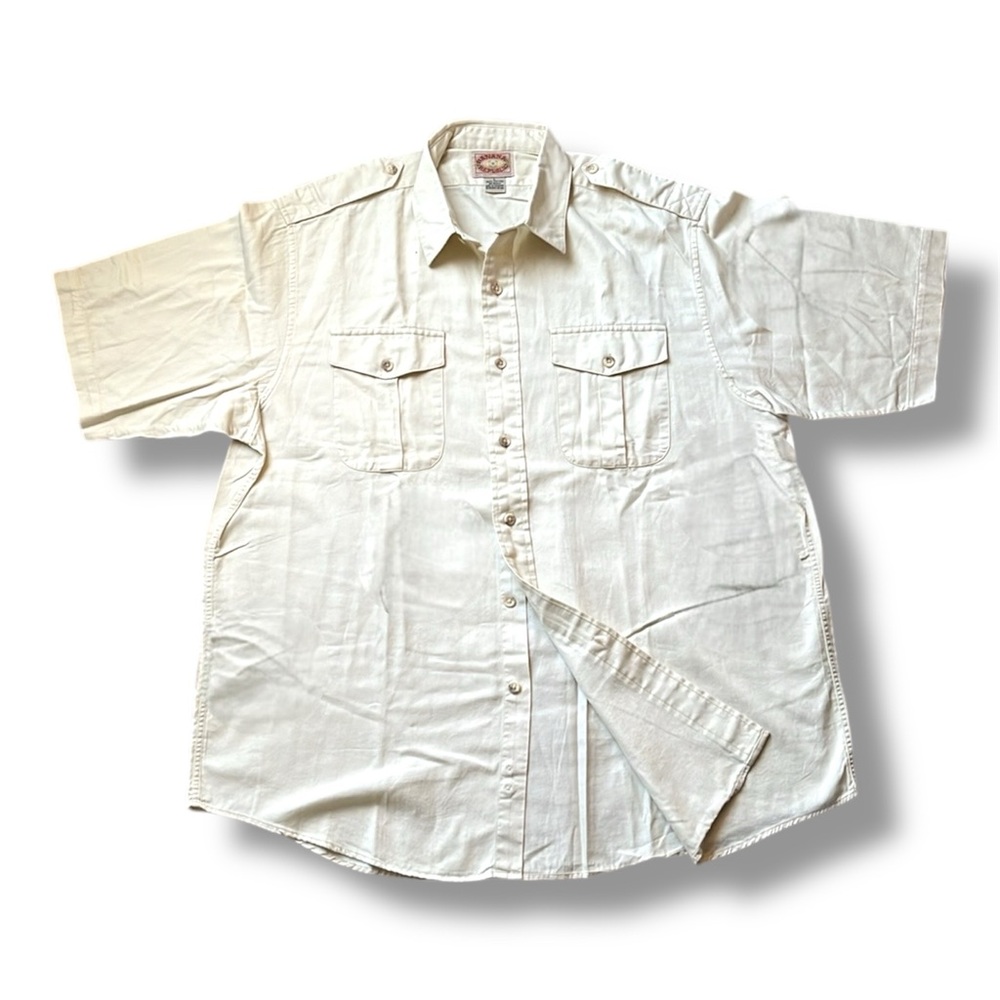 Men’s Vintage Banana Republic Mill Valley Label Short Sleeve Bush Shirt, Large